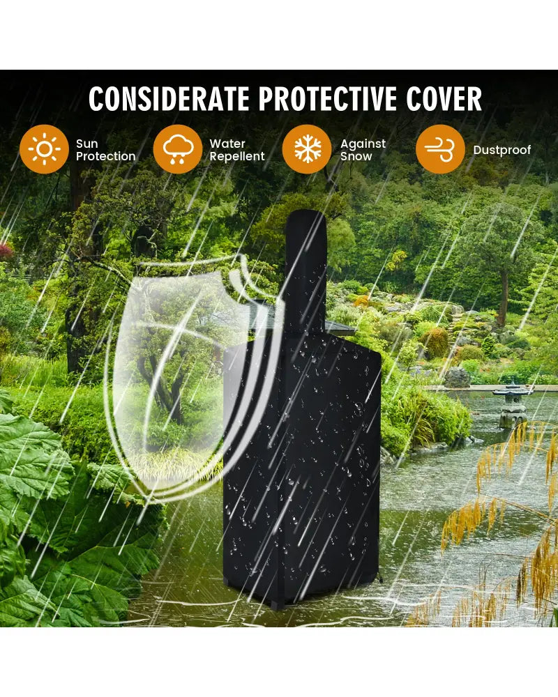 Portable Outdoor Pizza Oven with Pizza Stone and Waterproof Cover - Black - Outdoor Grills