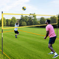 Portable Outdoor Volleyball Net Set Heavy-Duty Volleyball Net System-Yellow - Yellow - Sport Equipments