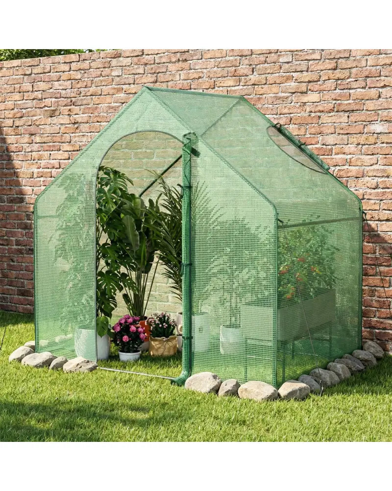 Portable Outdoor Warm House with PE Cover and Roll-up Zippered Door - Greenhouses