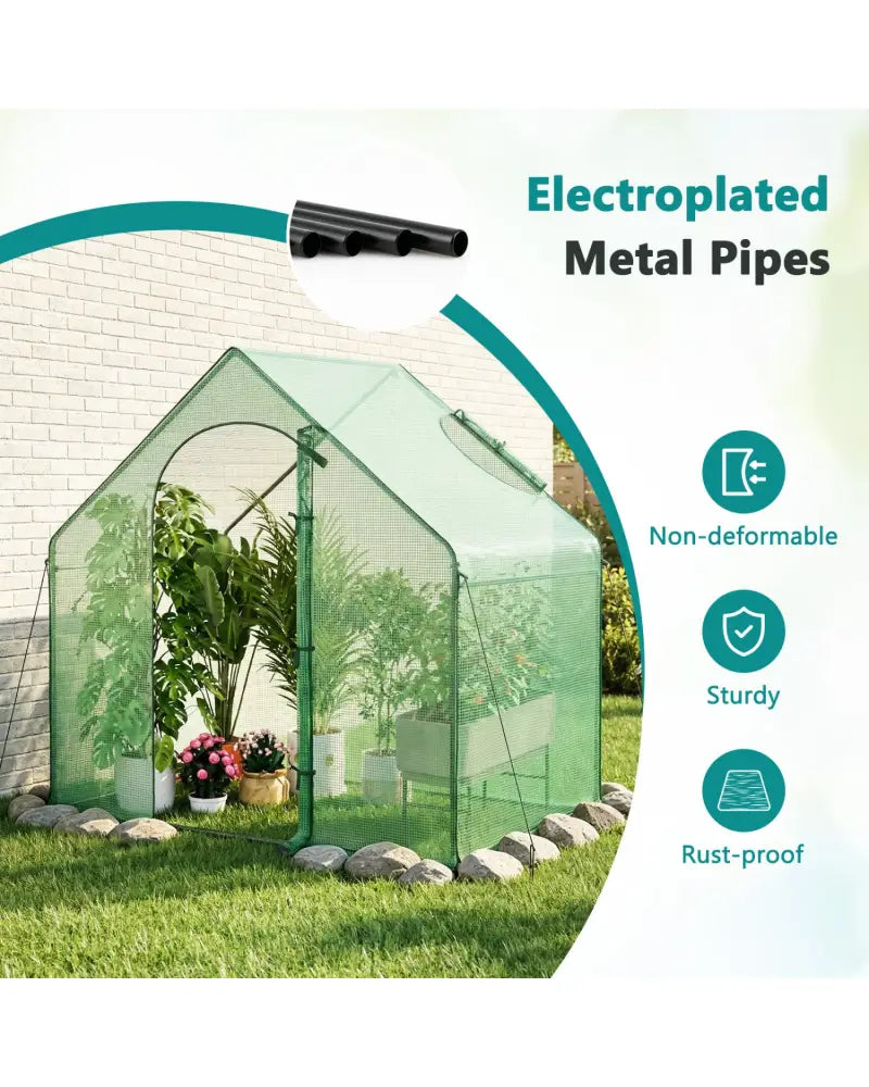 Portable Outdoor Warm House with PE Cover and Roll-up Zippered Door - Greenhouses