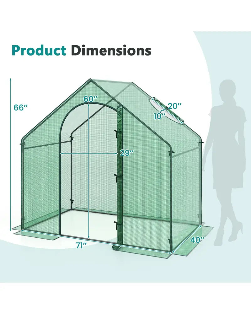 Portable Outdoor Warm House with PE Cover and Roll-up Zippered Door - Greenhouses
