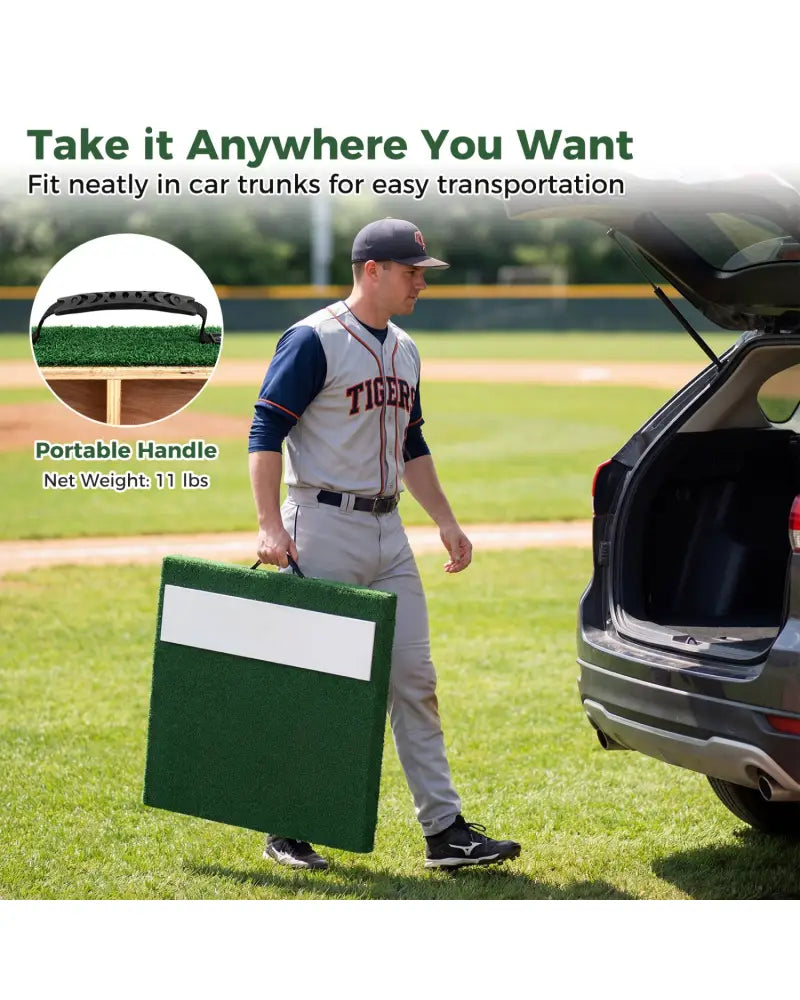 Portable Pitching Mound with Baseball Pitching EVA Carry Handle - Golf