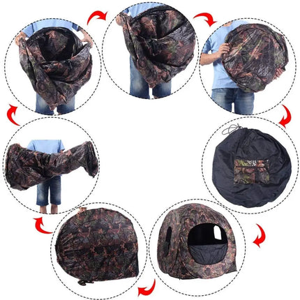 Portable Pop up Ground Camo Blind Hunting Enclosure - Tents