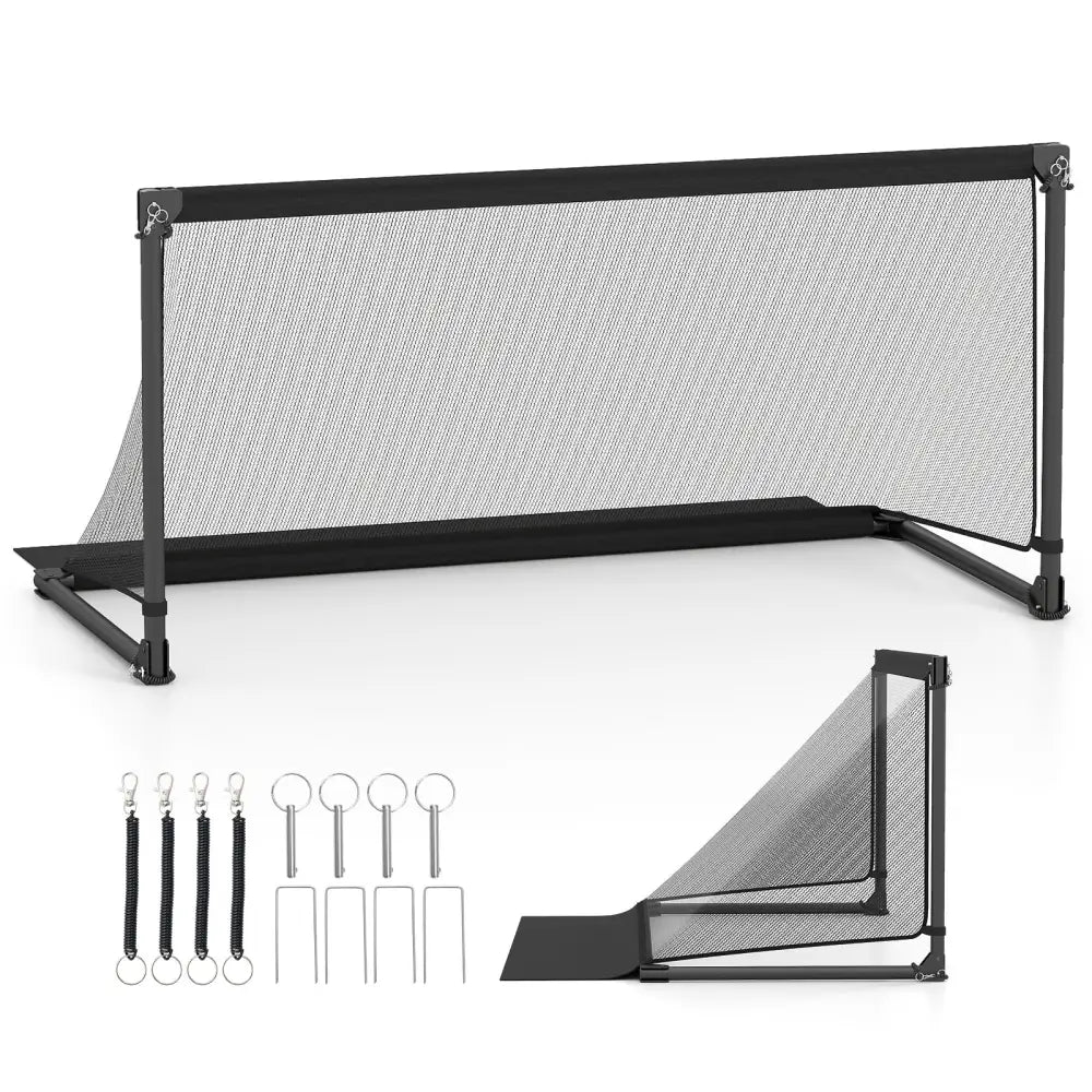 Portable POP Up Toddler Soccer Net with Metal Frame-L - Black - Sport Equipments