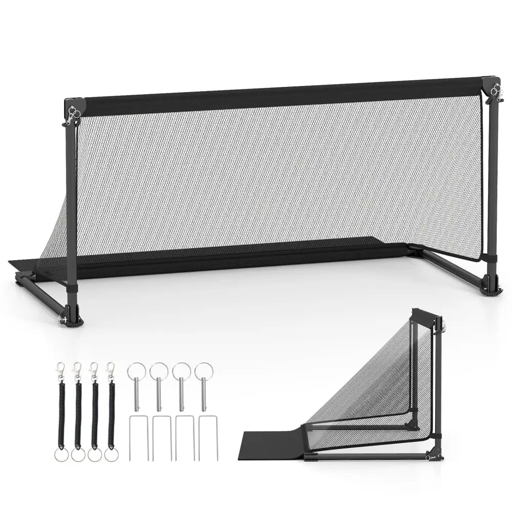 Portable POP Up Toddler Soccer Net with Metal Frame-M - Black - Sport Equipments