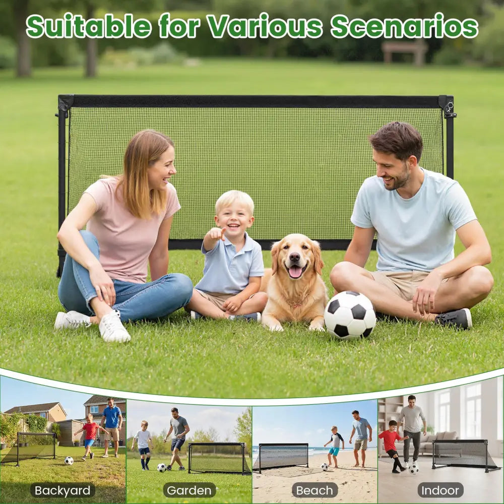 Portable POP Up Toddler Soccer Net with Metal Frame-M - Black - Sport Equipments