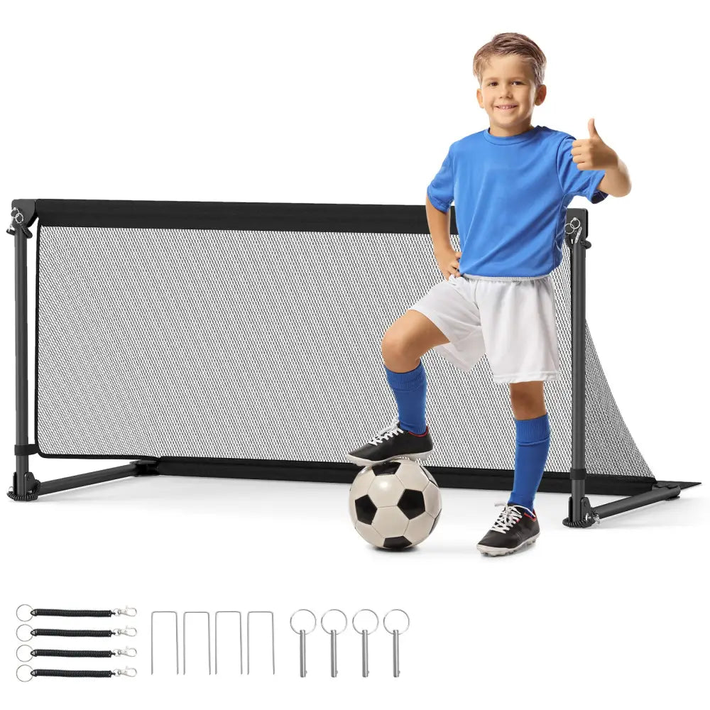 Portable POP Up Toddler Soccer Net with Metal Frame-M - Black - Sport Equipments