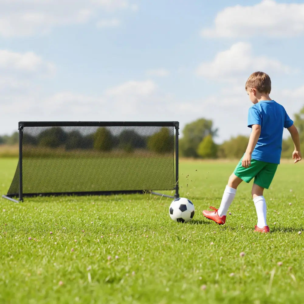 Portable POP Up Toddler Soccer Net with Metal Frame-M - Black - Sport Equipments