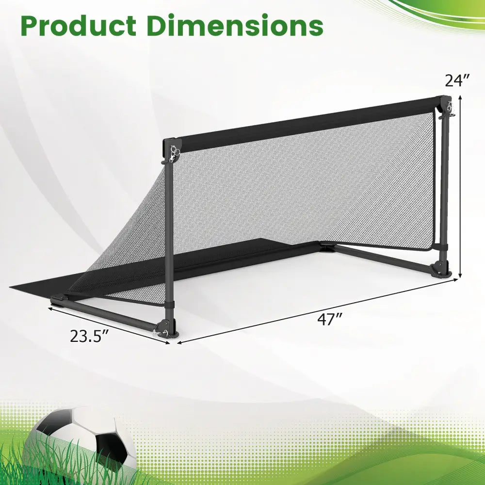 Portable POP Up Toddler Soccer Net with Metal Frame-M - Black - Sport Equipments