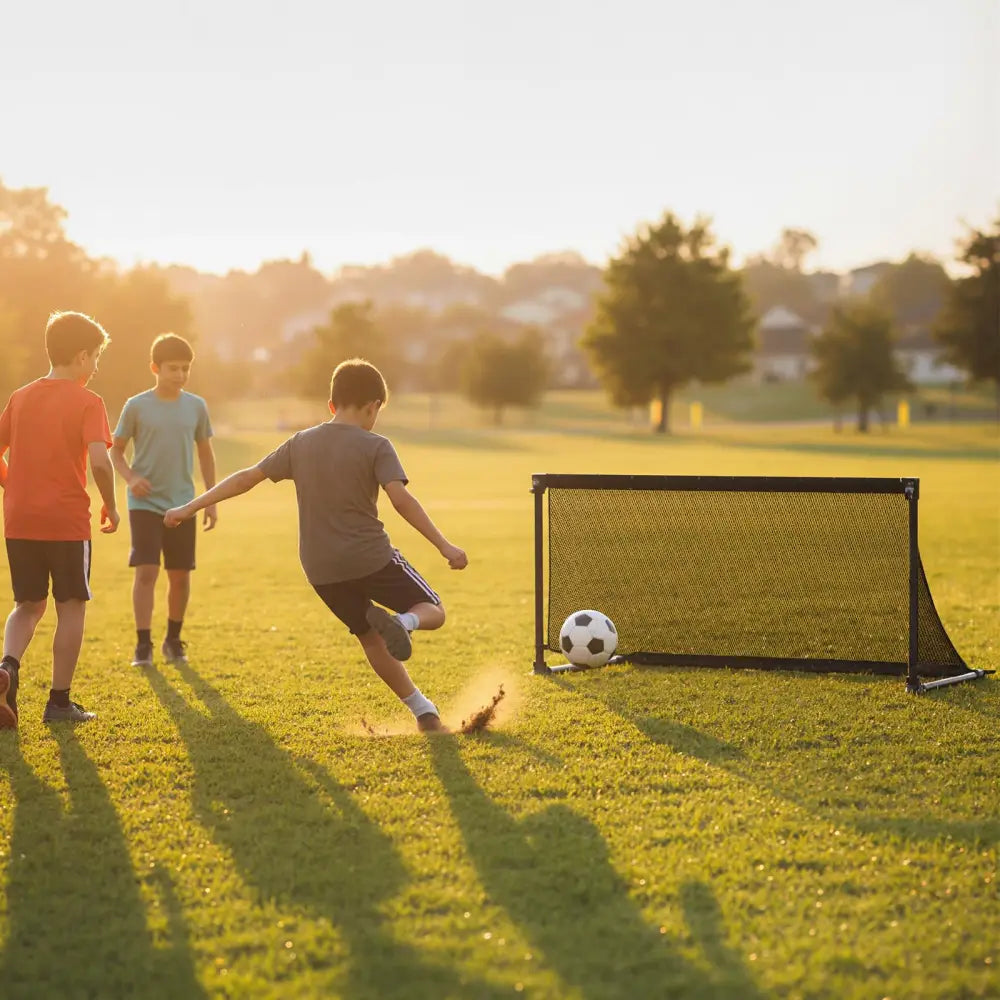 Portable POP Up Toddler Soccer Net with Metal Frame-S - Black - Sport Equipments
