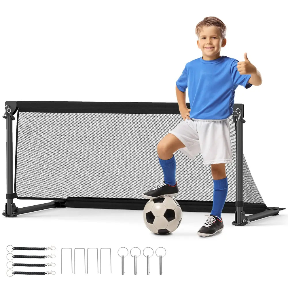 Portable POP Up Toddler Soccer Net with Metal Frame-S - Black - Sport Equipments