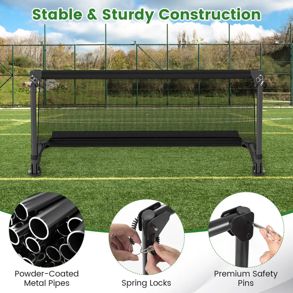 Portable POP Up Toddler Soccer Net with Metal Frame-S - Black - Sport Equipments
