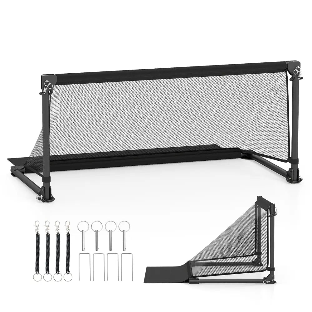Portable POP Up Toddler Soccer Net with Metal Frame-S - Black - Sport Equipments