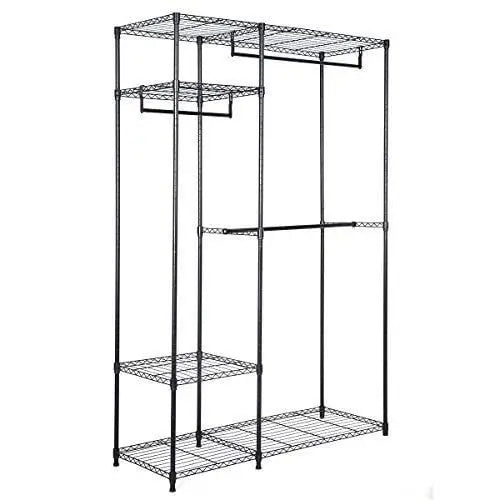 Portable Steel Closet Hanger Storage Rack Organizer - Black - Clothing & Closet Storage