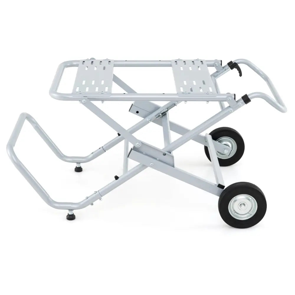 Portable Table Saw Stand Rolling Foldable Heavy Duty Metal Base with 8-Inch Rubber Wheels-Silver - Silver - Garages