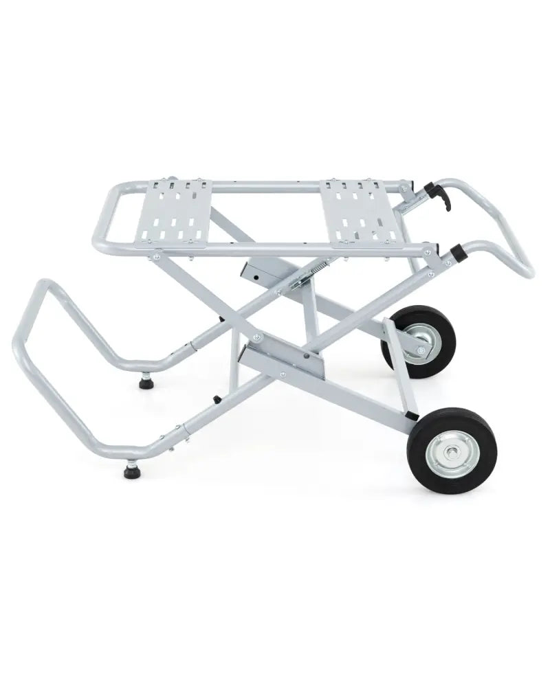 Portable Table Saw Stand Rolling Foldable Heavy Duty Metal Base with 8-Inch Rubber Wheels-Silver - Silver - Garages