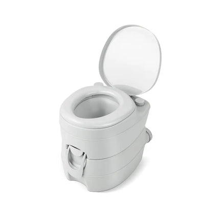 Portable Toilet Compact Indoor Outdoor Commode with 5.2 Gallon Detachable Waste Tank-Gray - Gray - Portable Toilets &
