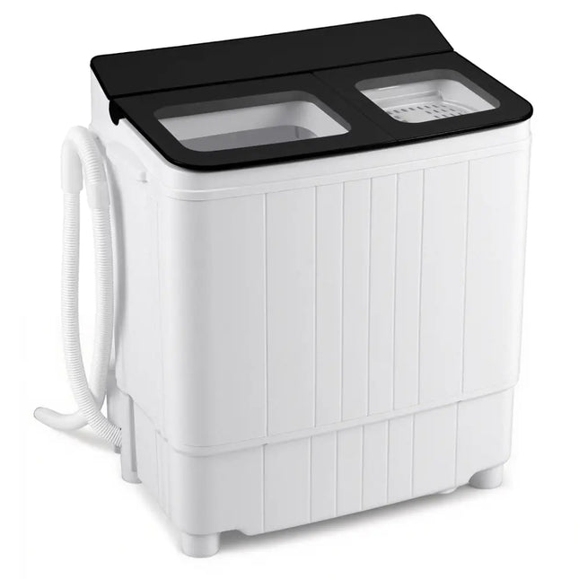 Portable Washing Machine 18 lbs Mini Laundry Machine with 11 LBS Washer-Black - Black - Washing Machines