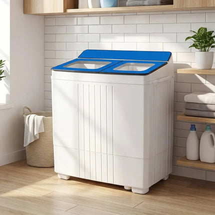 Portable Washing Machine 18 lbs Mini Laundry Machine with 11 LBS Washer-Blue Costway