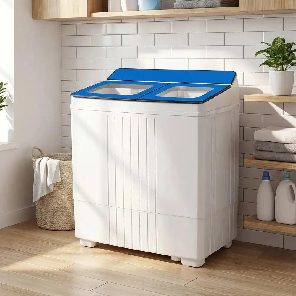 Portable Washing Machine 18 lbs Mini Laundry Machine with 11 LBS Washer-Blue Costway