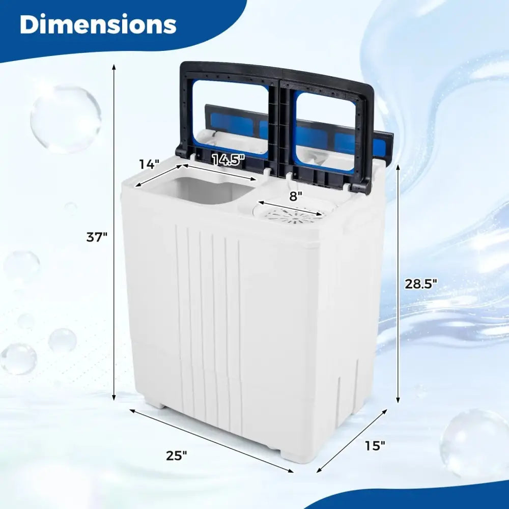 Portable Washing Machine 18 lbs Mini Laundry Machine with 11 LBS Washer-Blue Costway