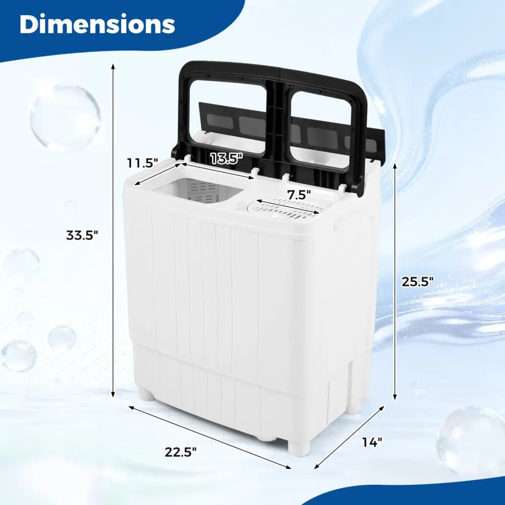 Portable Washing Machine 18 lbs Mini Laundry Machine with 11 LBS Washer-Grey - Gray - Washing Machines