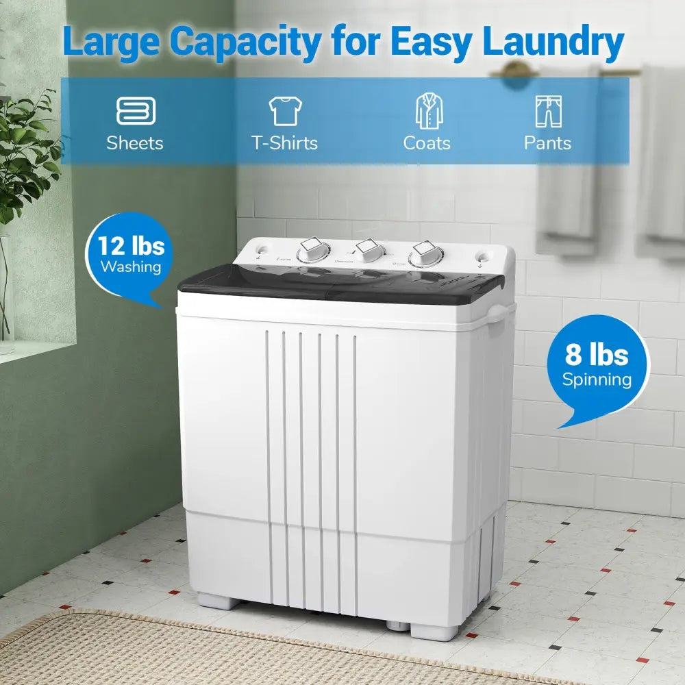 Portable Washing Machine for Dorms and Apartment-Black - Black - Washing Machines