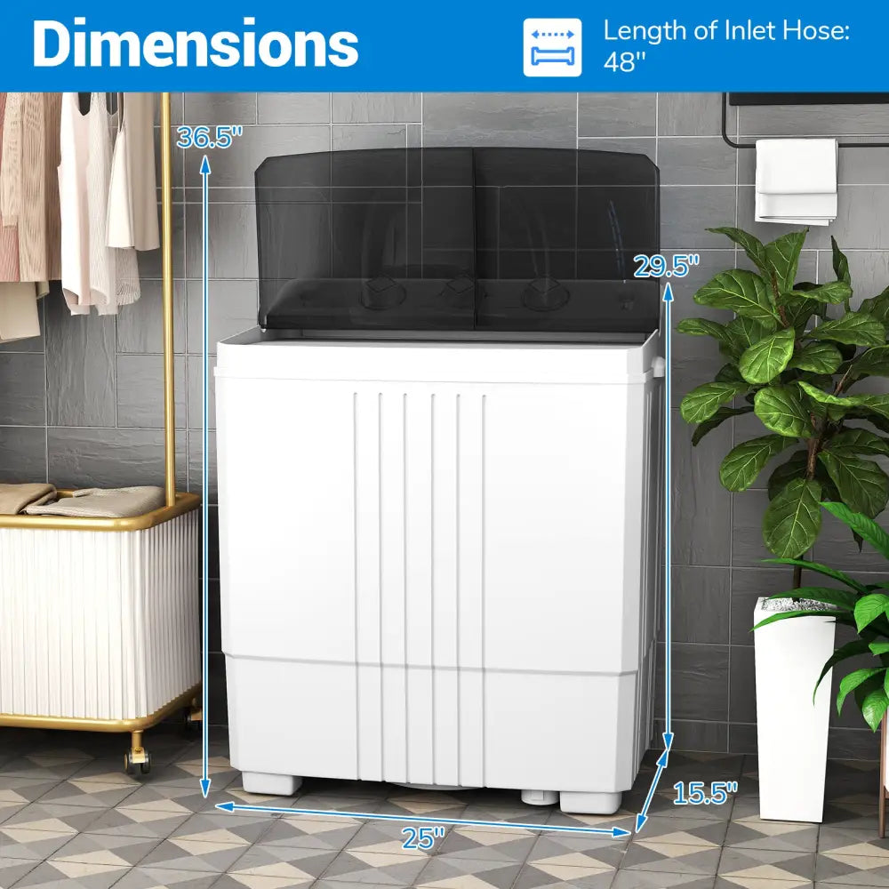 Portable Washing Machine for Dorms and Apartment-Black - Black - Washing Machines