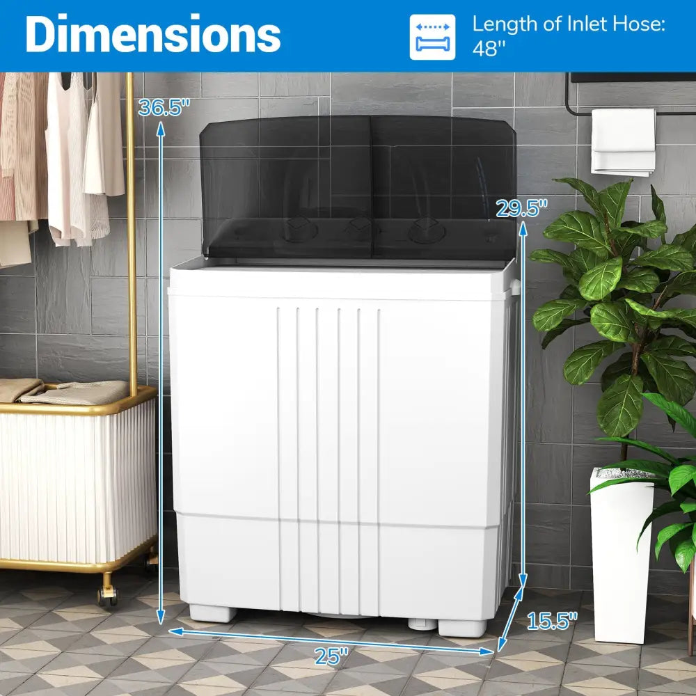 Portable Washing Machine for Dorms and Apartment-Black - Black - Washing Machines