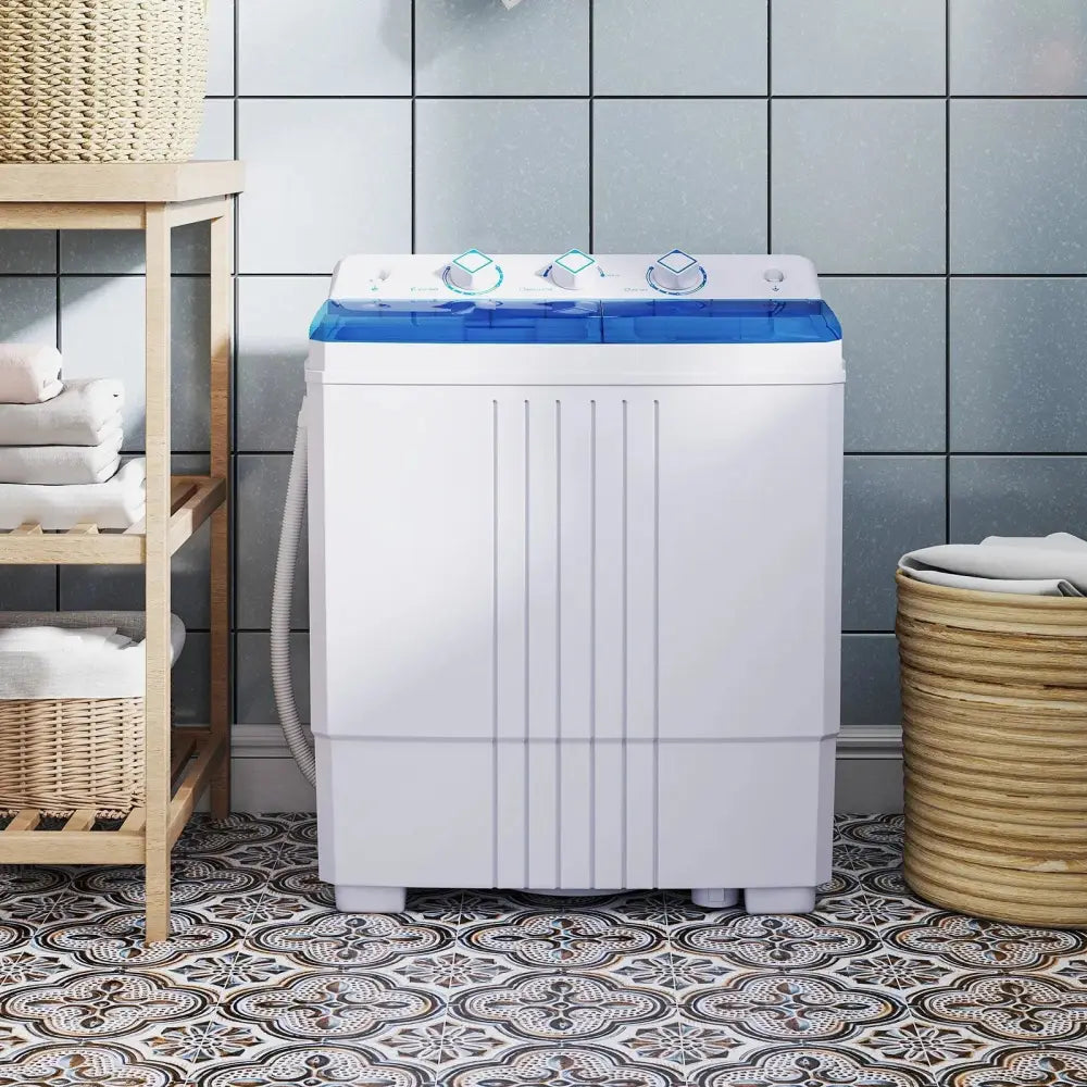 Portable Washing Machine for Dorms and Apartment-Blue Costway