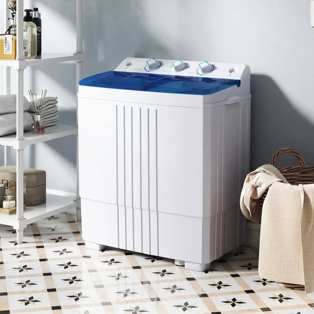 Portable Washing Machine for Dorms and Apartment-Blue Costway