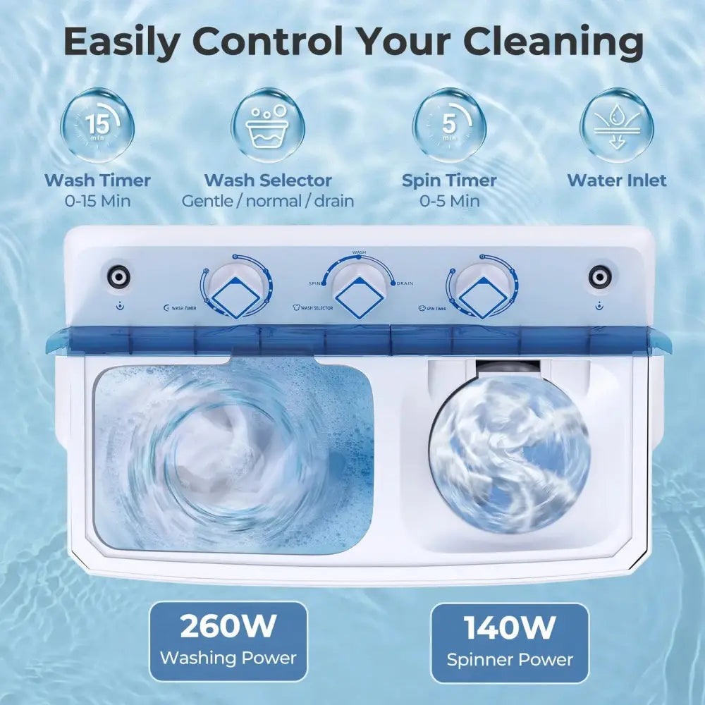 Portable Washing Machine for Dorms and Apartment-Blue Costway
