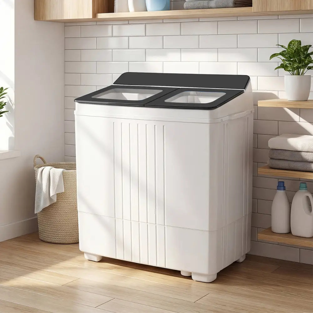 Portable Washing Machine with 12 LBS Washer and 8 LBS Spinner Combo for Apartments-Gray - Gray - Washing Machines