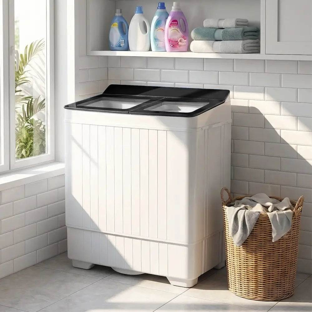 Portable Washing Machine with 18 LBS Washer and 8 LBS Spinner Combo-Black - Black - Washing Machines