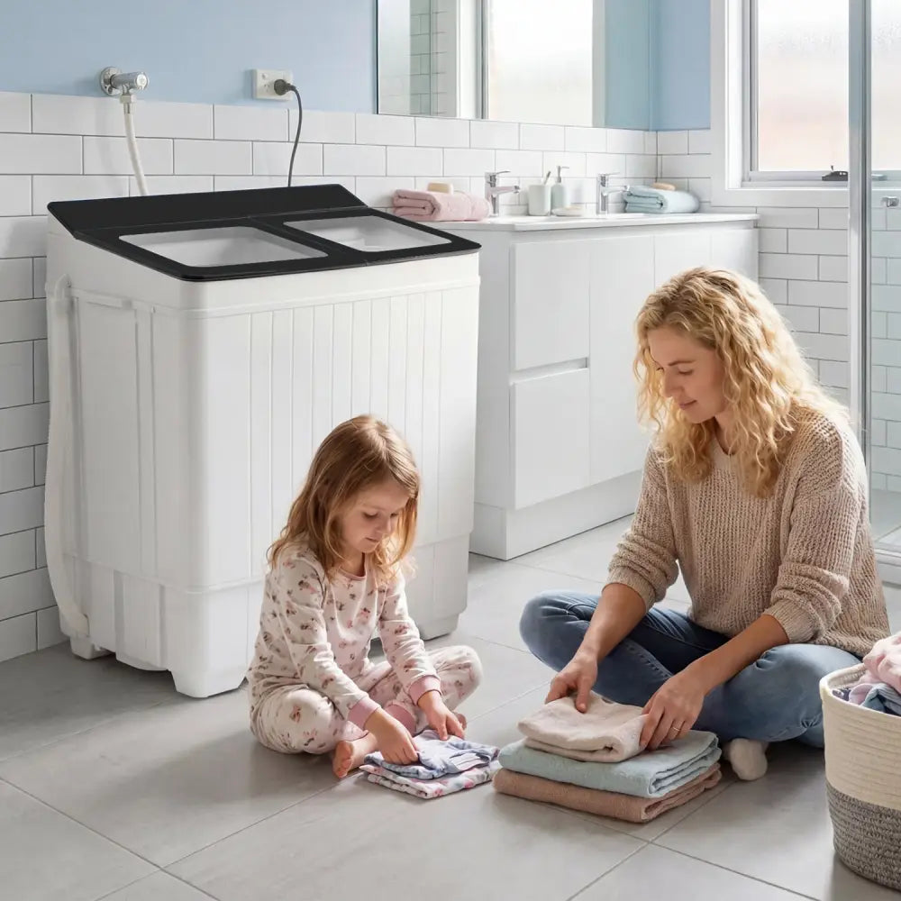 Portable Washing Machine with 18 LBS Washer and 8 LBS Spinner Combo-Black - Black - Washing Machines