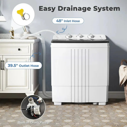 Portable Washing Machine with Built-in Drain Pump-Black Costway