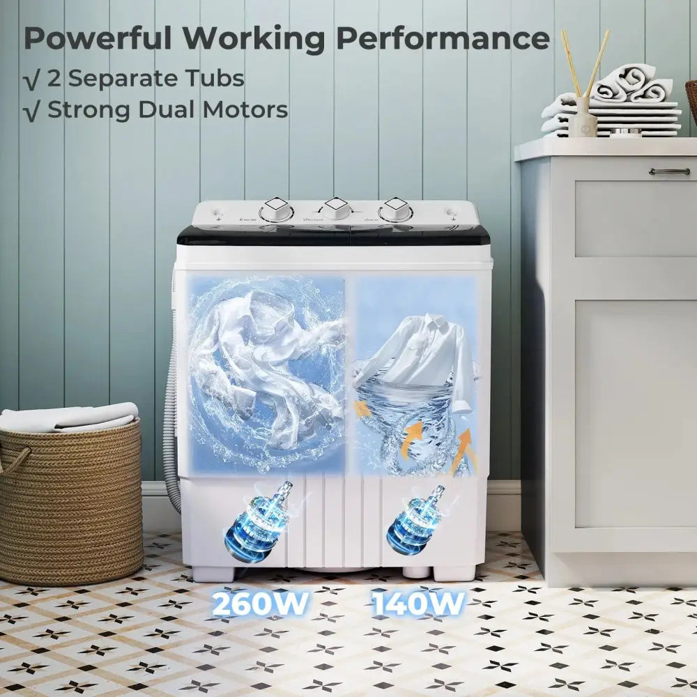 Portable Washing Machine with Built-in Drain Pump-Black Costway