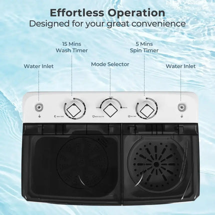 Portable Washing Machine with Built-in Drain Pump-Black Costway