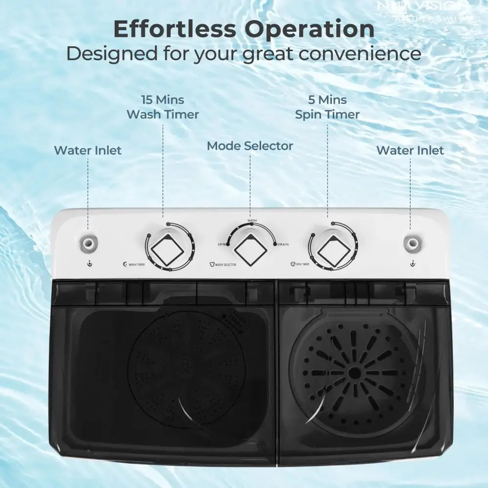 Portable Washing Machine with Built-in Drain Pump-Black Costway