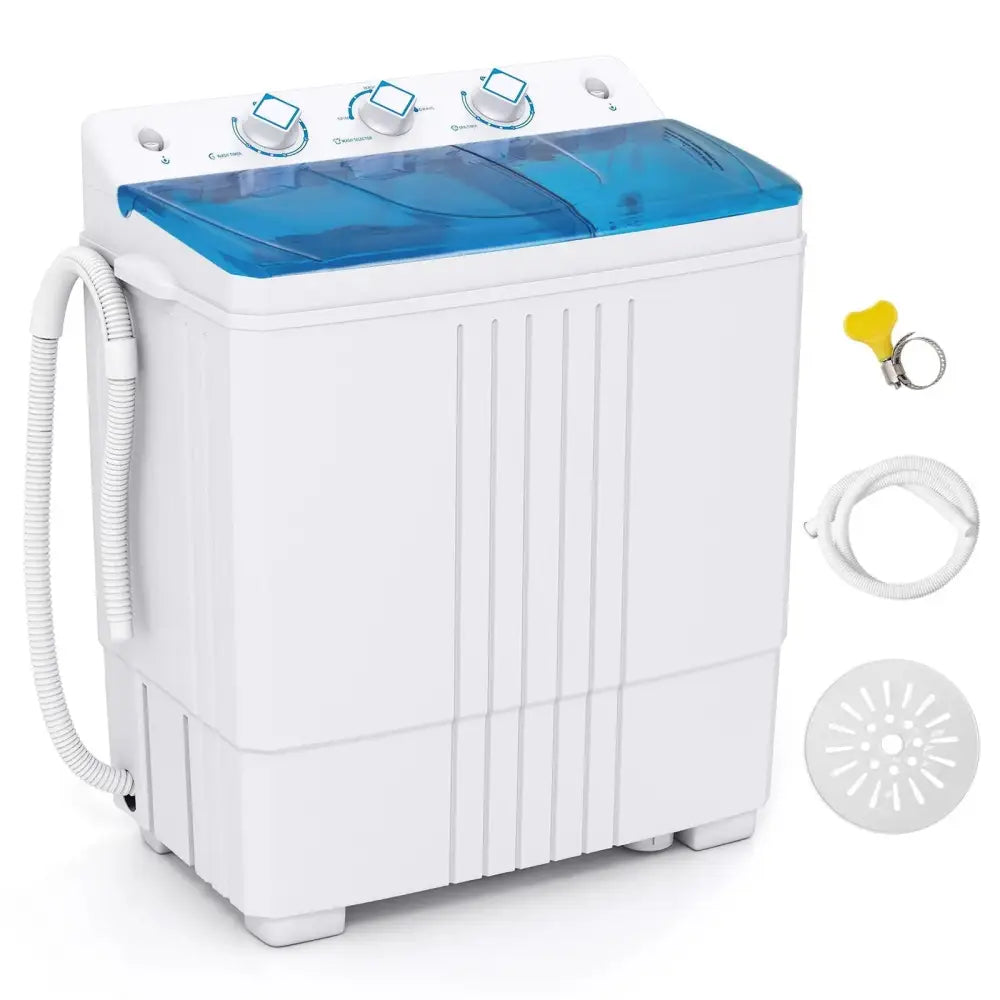 Portable Washing Machine with Built-in Drain Pump-Blue Costway