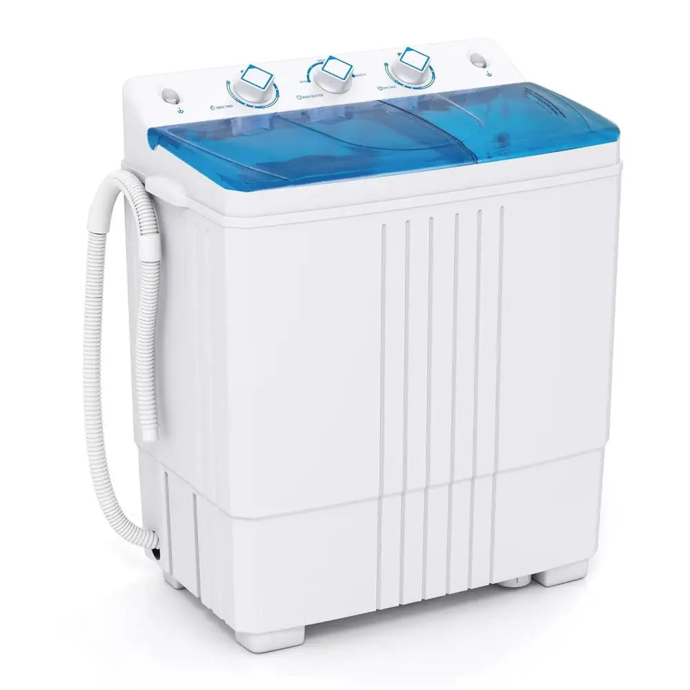 Portable Washing Machine with Built-in Drain Pump-Blue Costway