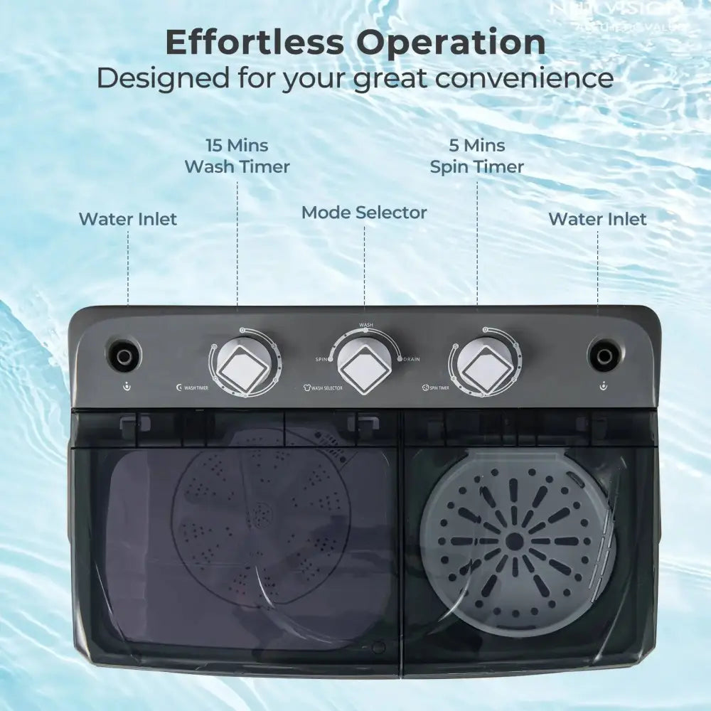 Portable Washing Machine with Built-in Drain Pump-Gray Costway