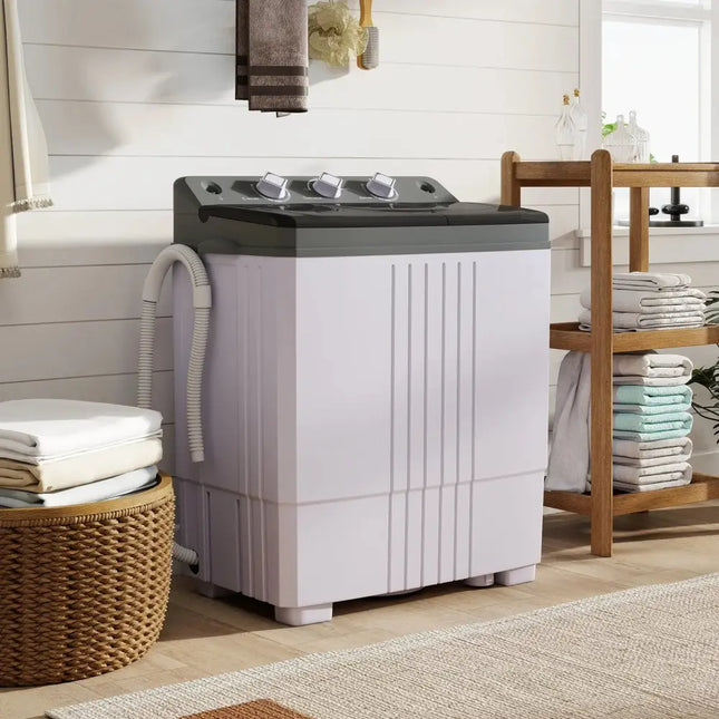 Portable Washing Machine with Built-in Drain Pump-Gray Costway
