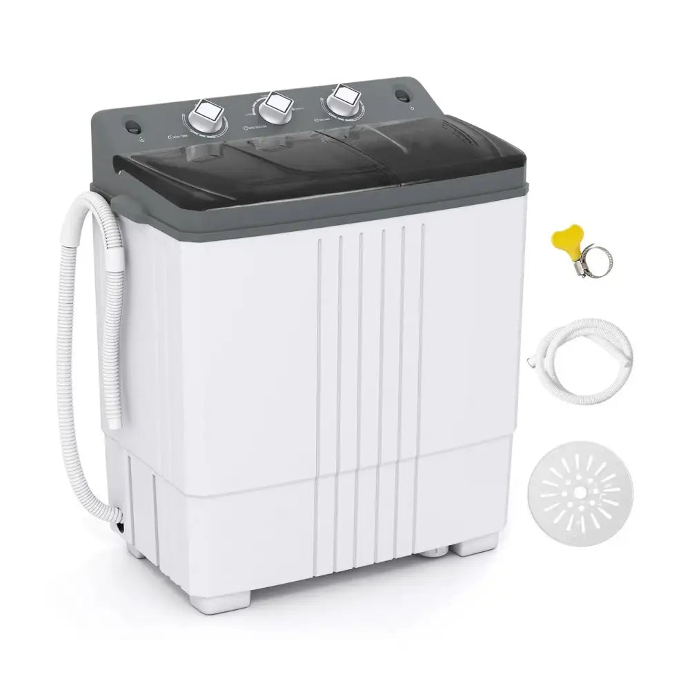 Portable Washing Machine with Built-in Drain Pump-Gray Costway