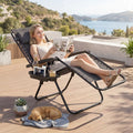 Portable Zero Gravity Chairs with Cup Holder Trays and Backrest-Gray - Gray - Beach & Lawn Chairs
