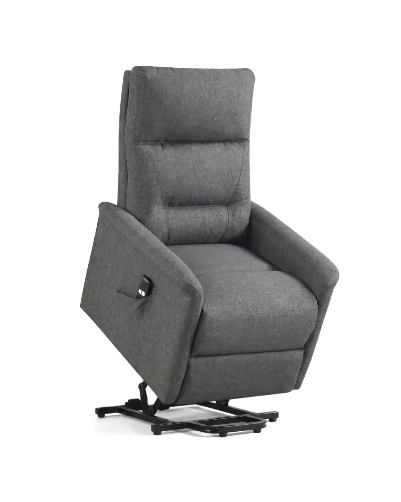 Power Lift Recliner Chair for Elderly with Remote Control and Side Storage Pocket-Gray - Gray - Recliners