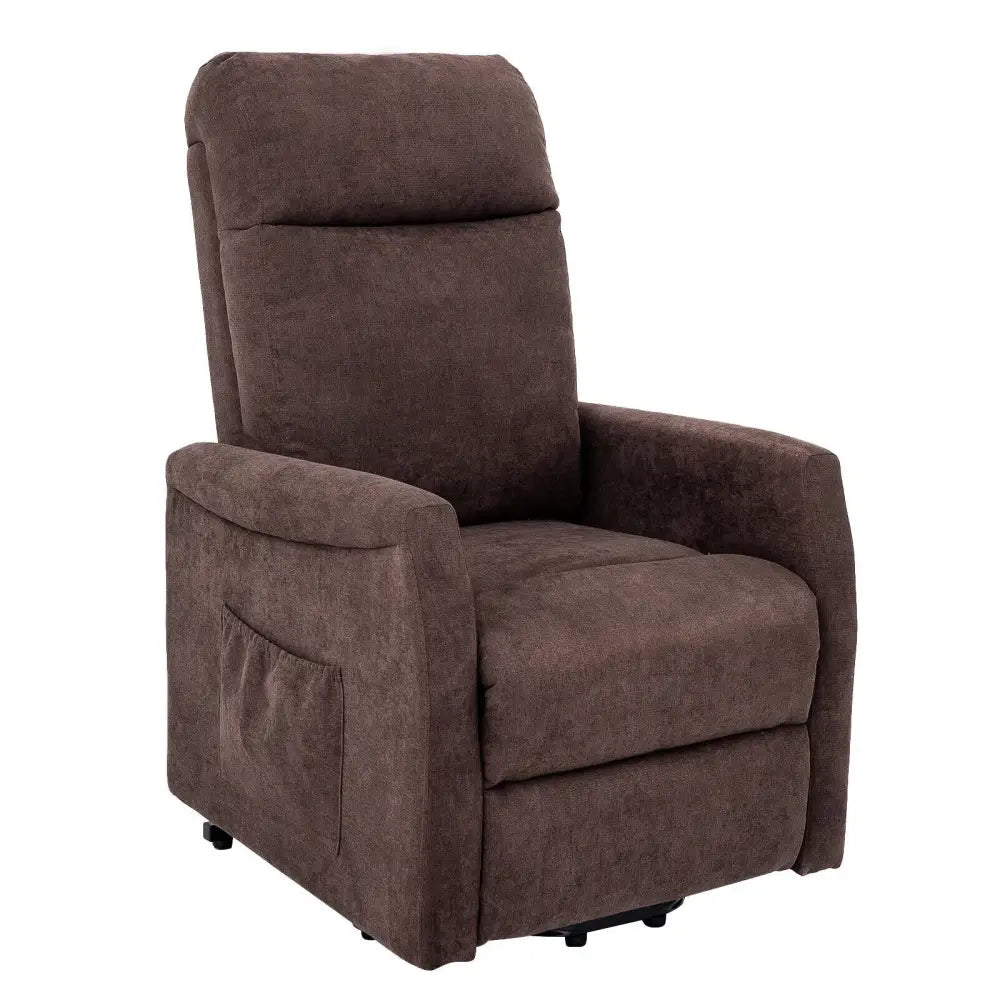 Power Lift Recliner Chair with Remote Control for Elderly-Brown - Brown - Recliners