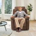 Power Lift Recliner Sofa with Side Pocket and Remote Control-Brown - Brown - Recliners
