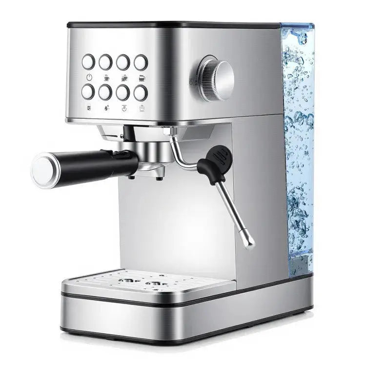 Premium Ice and Coffee Duo CNN-Acclaimed Nugget Ice Maker and 20-Bar Stainless Espresso Machine Costway