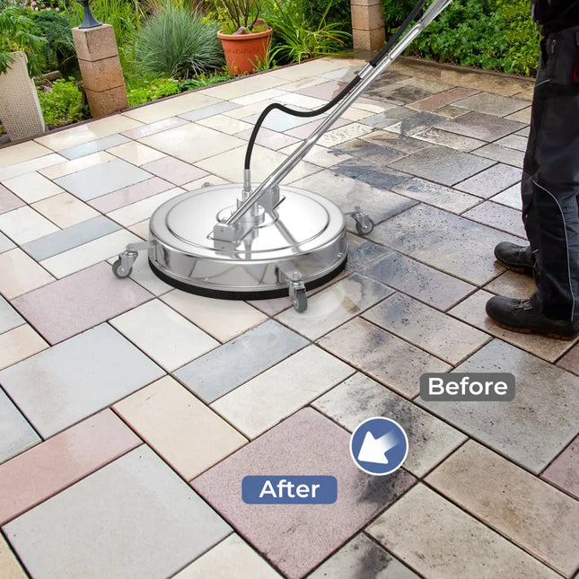 Pressure Washer Surface Cleaner Power Cleaner Attachment with Casters - Silver - Pressure Washers